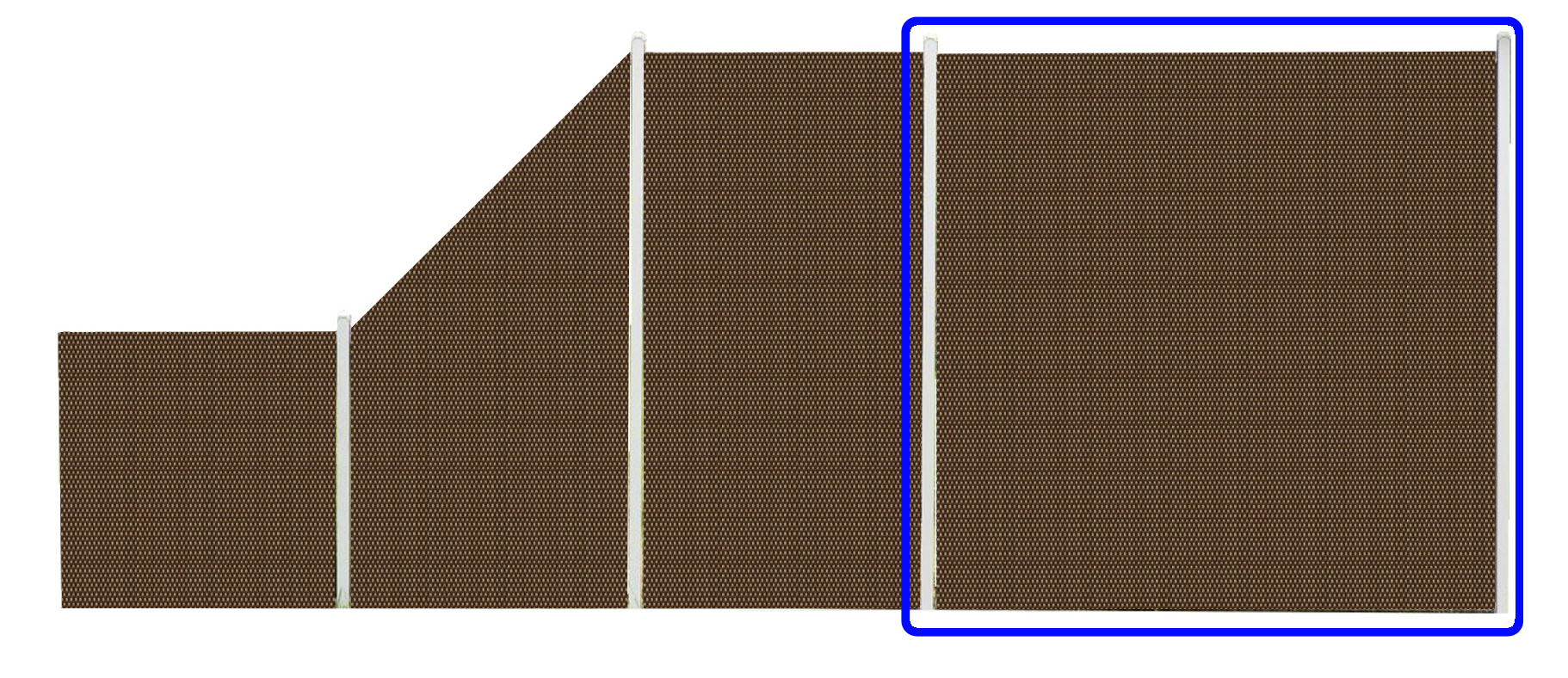 Płot Panelowy Dwustronny 180x180cm Technorattan – kolor brąz jasny + ciemny